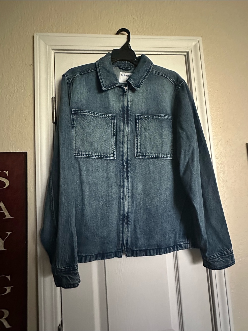 Old Navy Blue Denim Zip Jacket